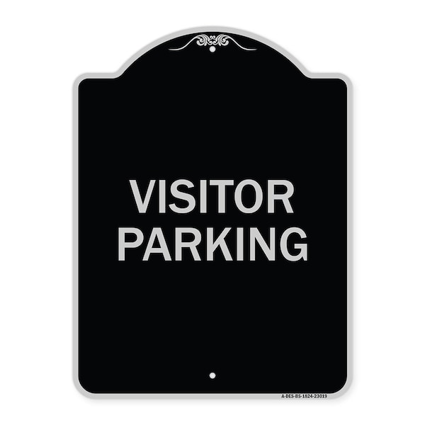 Reserved Parking Visitor Parking Heavy-Gauge Aluminum Architectural Sign, 24" x 18", BS-1824-23019